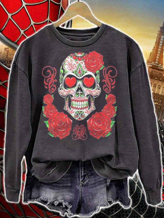 Sugar Skull And Roses Shirt Women Men Day Of The Dead Shirt