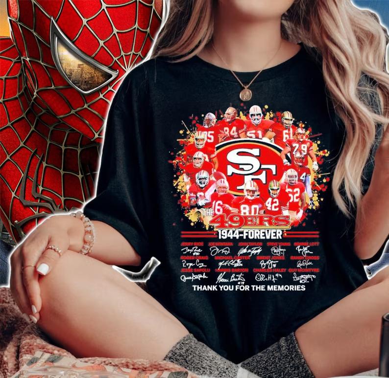 The San Francisco 49ers 1944-Forever Signatures Thank You For The Memories Shirt woman shirt