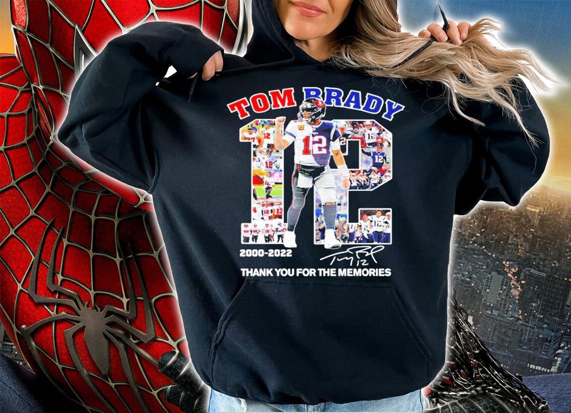 Tom Brady #12 2000-2022 Signatures Thank You For The Memories Shirt
