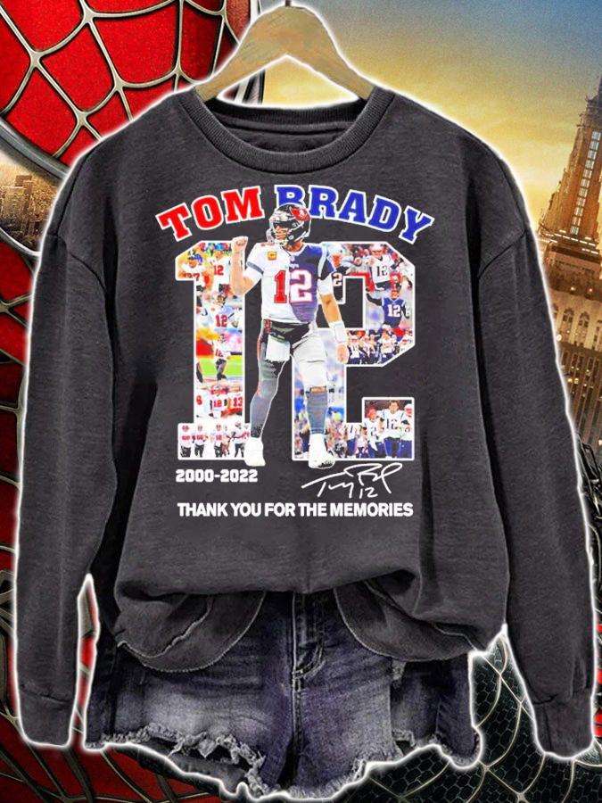 Tom Brady #12 2000-2022 Signatures Thank You For The Memories Shirt