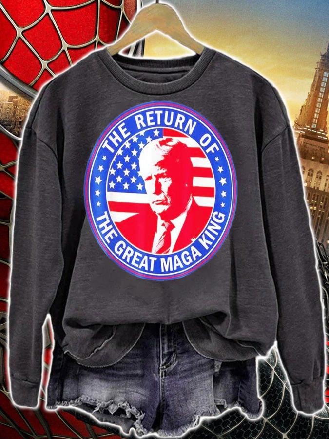 Ultra Maga The Return Of The Great Maga King American Flag T-Shirt