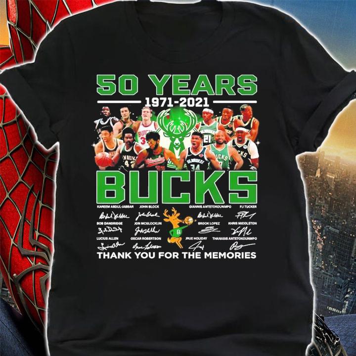 50 years 1971-2021 Milwaukee Bucks signatures thank you for the memories shirt shirt