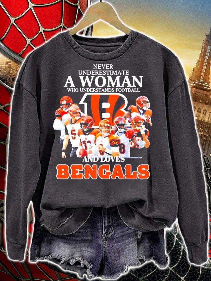 Bengals never underestimate a woman who understands football shirt