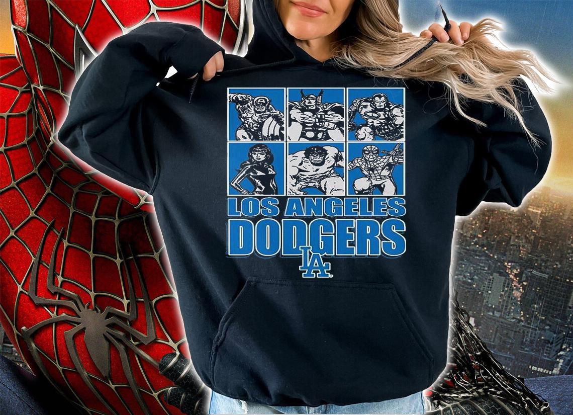 Los Angeles Dodgers Disney Marvel Avengers Line-Up shirt hoodie