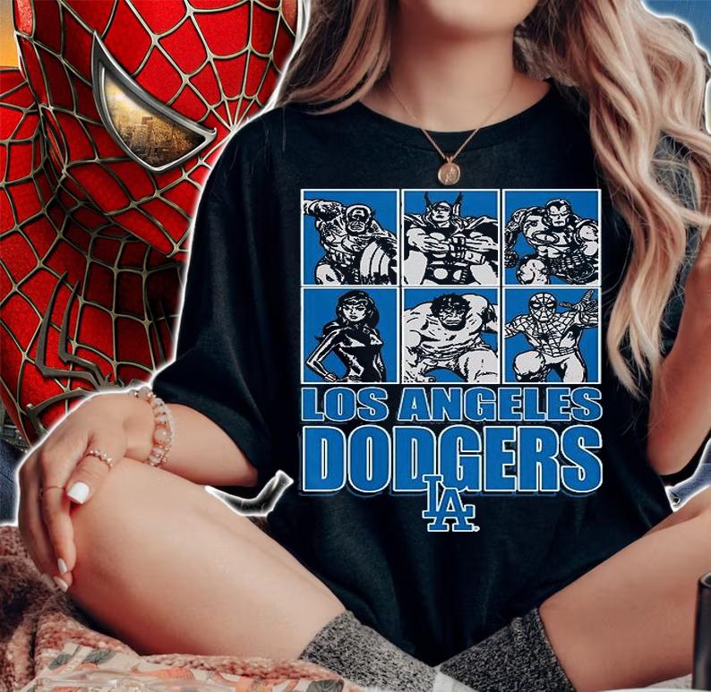 Los Angeles Dodgers Disney Marvel Avengers Line-Up shirt woman shirt