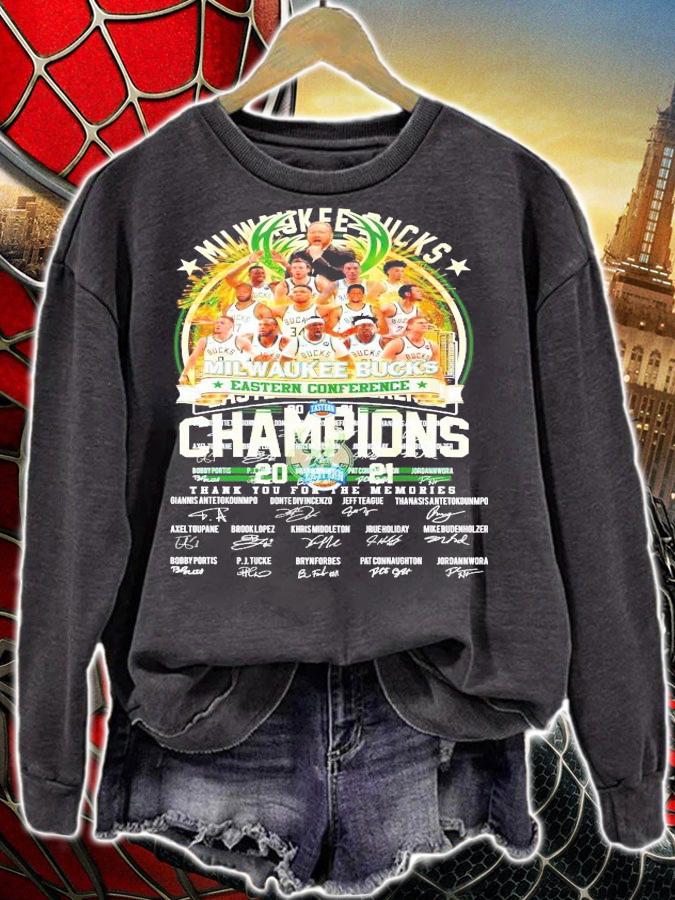 Milwaukee Bucks Eastern Conference Champions 2021 thank you for the memories signatures shirt sweatshirt