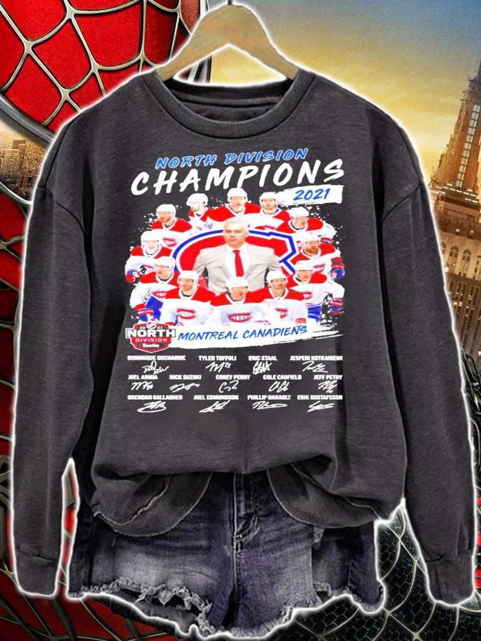 North Division Champions 2021 Montreal Canadiens signature shirt sweatshirt