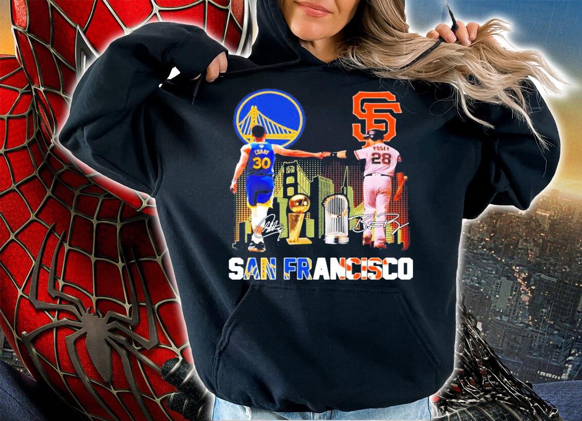 San Francisco Golden State Warriors Curry vs Giants Posey signature shirt hoodie