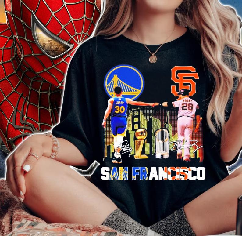 San Francisco Golden State Warriors Curry vs Giants Posey signature shirt woman shirt