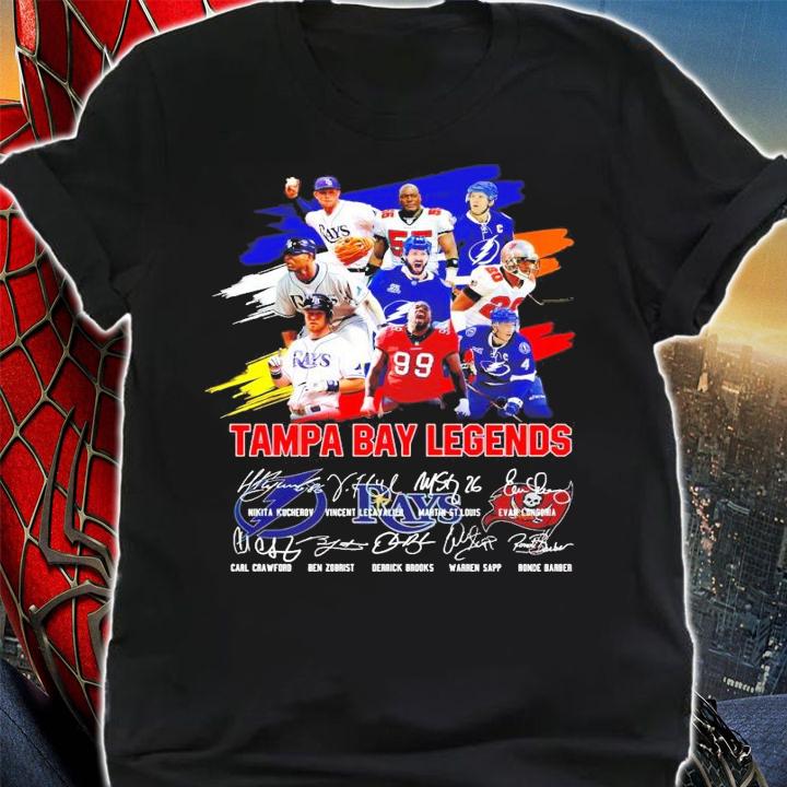 Tampa Bay Legends Lightning Rays and Buccaneers signatures shirt