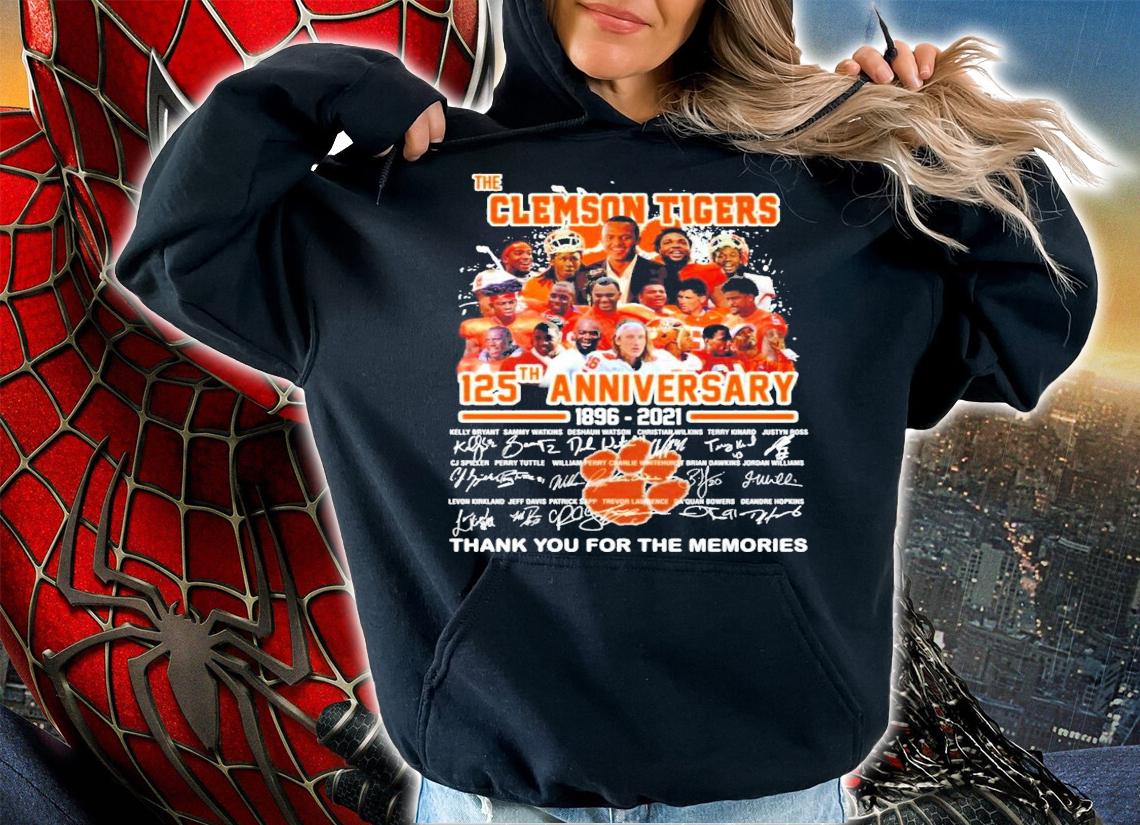 The Clemson Tigers 125th anniversary 1896-2021 signatures shirt hoodie