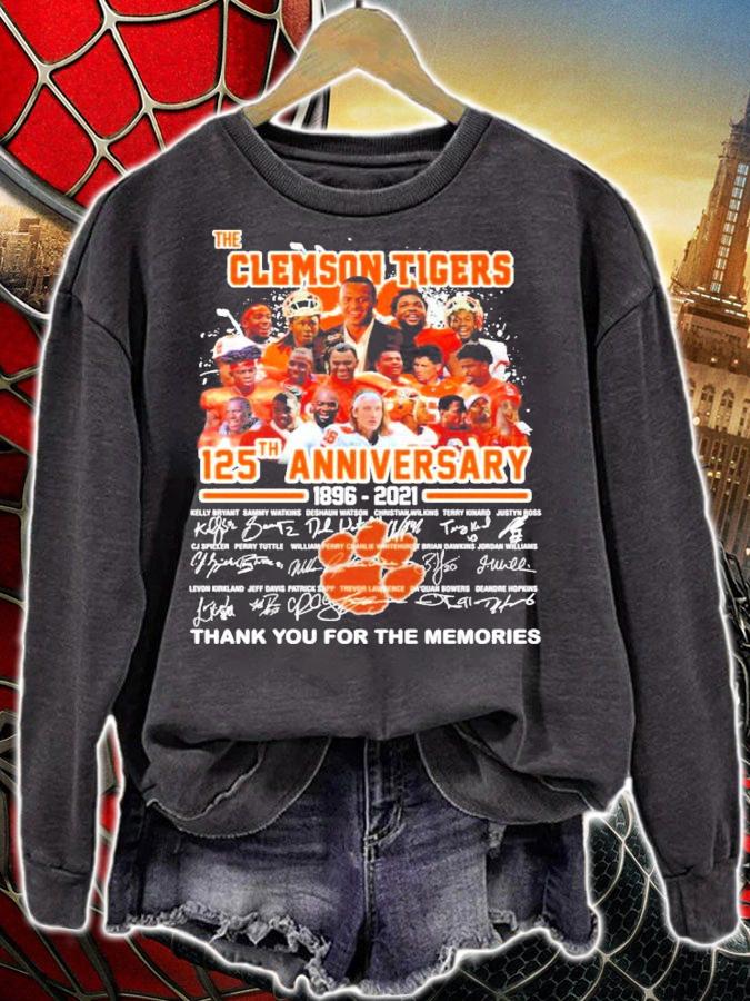 The Clemson Tigers 125th anniversary 1896-2021 signatures shirt sweatshirt