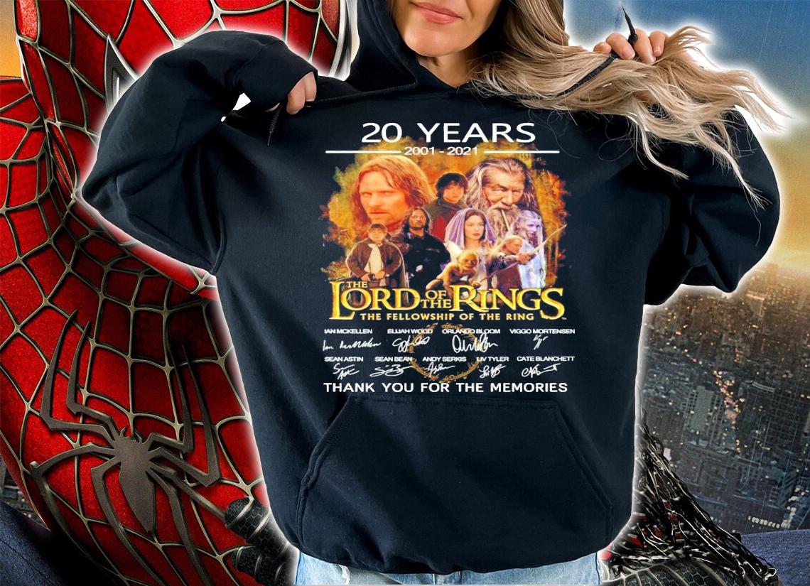 20 years 2001-2021 The Lord of the Rings the fellowship of the ring shirt hoodie