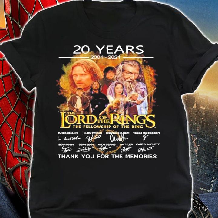 20 years 2001-2021 The Lord of the Rings the fellowship of the ring shirt shirt