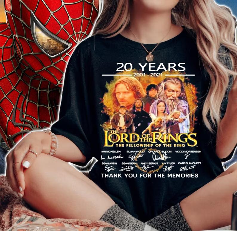 20 years 2001-2021 The Lord of the Rings the fellowship of the ring shirt woman shirt