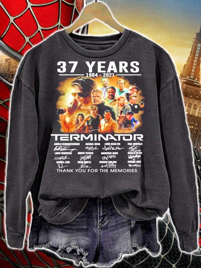 37 years 2984-2021 Terminator signatures shirt sweatshirt