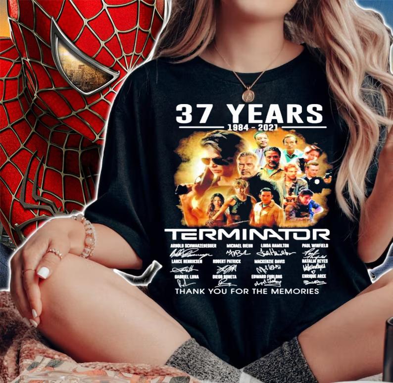 37 years 2984-2021 Terminator signatures shirt woman shirt