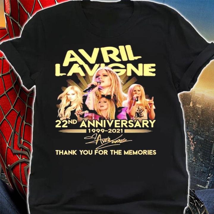 Avril Lavigne 22nd anniversary 1999-2021 signature thank you for the memories shirt shirt