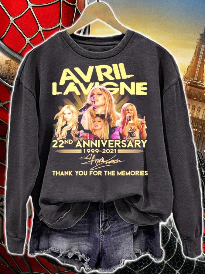 Avril Lavigne 22nd anniversary 1999-2021 signature thank you for the memories shirt sweatshirt