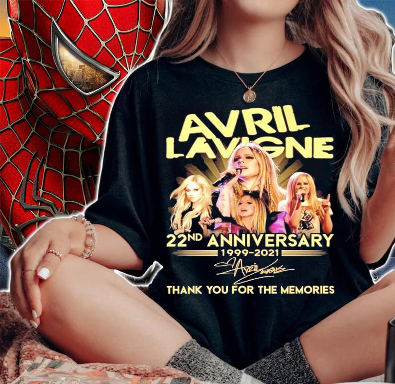 Avril Lavigne 22nd anniversary 1999-2021 signature thank you for the memories shirt woman shirt
