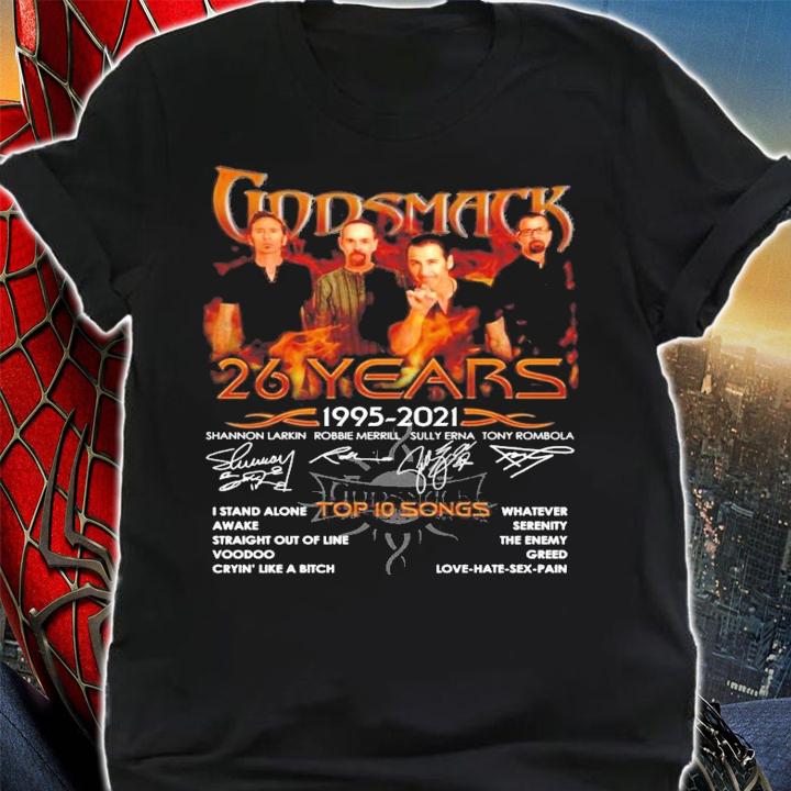 Godsmack 26 years 1995-2021 signature t-shirt shirt