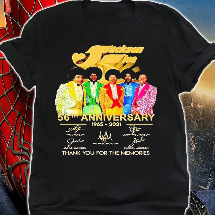 Jackson Five 56th anniversary 1965-2021 thank You for the memories signatures T-shirt shirt