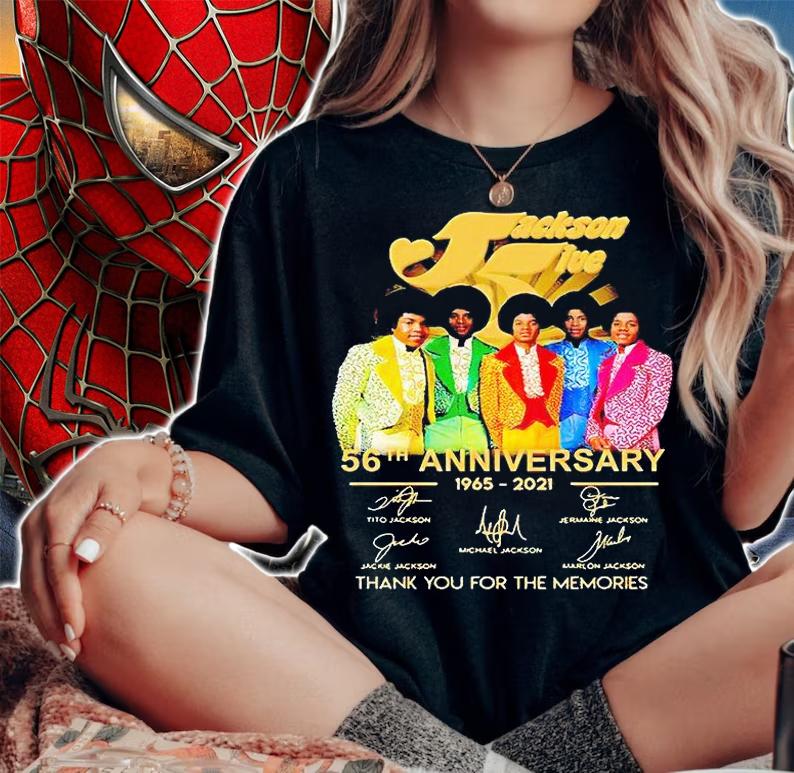 Jackson Five 56th anniversary 1965-2021 thank You for the memories signatures T-shirt woman shirt