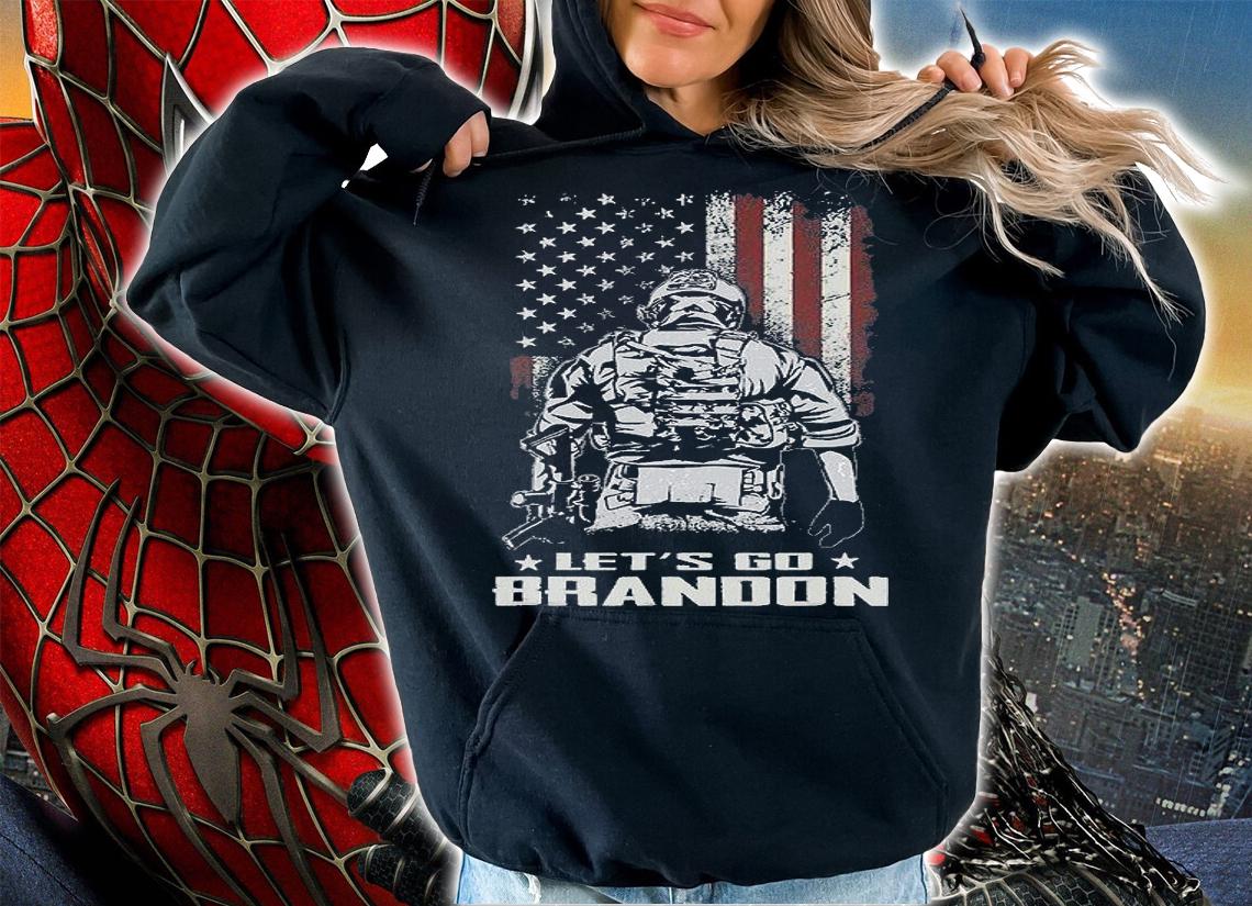 Let's Go Brandon Veteran US Army Battle Flag Funny Gift Idea T-Shirt hoodie