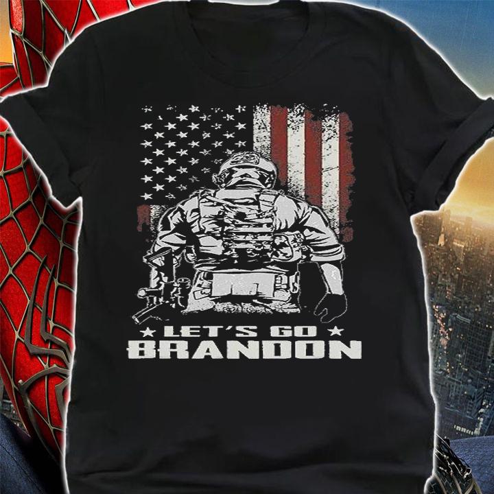 Let's Go Brandon Veteran US Army Battle Flag Funny Gift Idea T-Shirt shirt