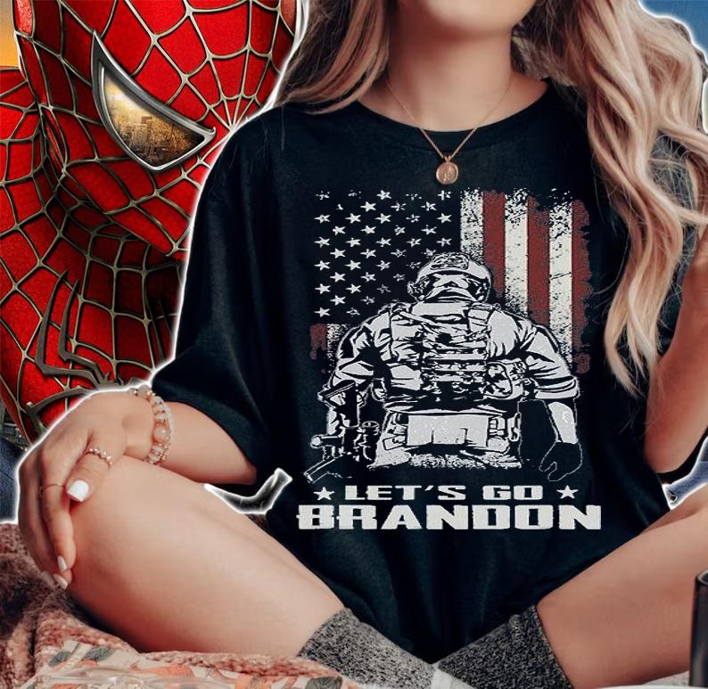 Let's Go Brandon Veteran US Army Battle Flag Funny Gift Idea T-Shirt woman shirt