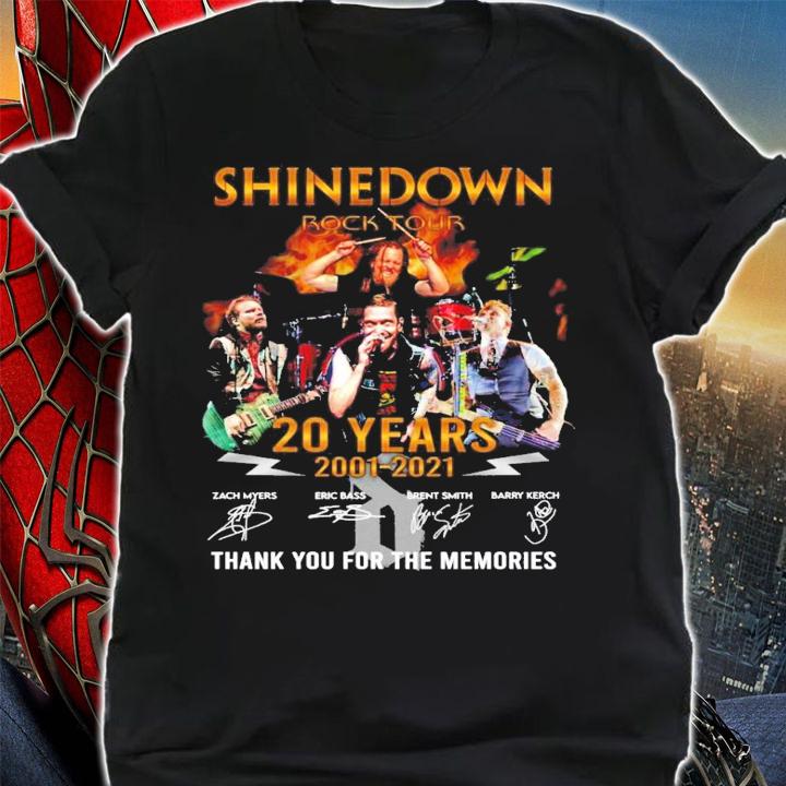 Shinedown Rock Tour 20 years 2001-2021 signatures shirt shirt