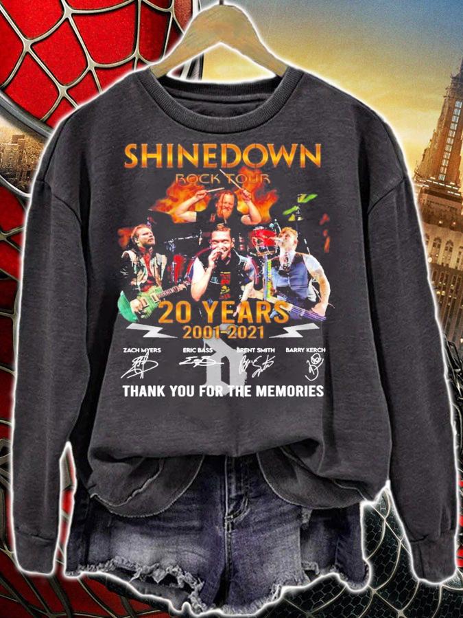 Shinedown Rock Tour 20 years 2001-2021 signatures shirt sweatshirt