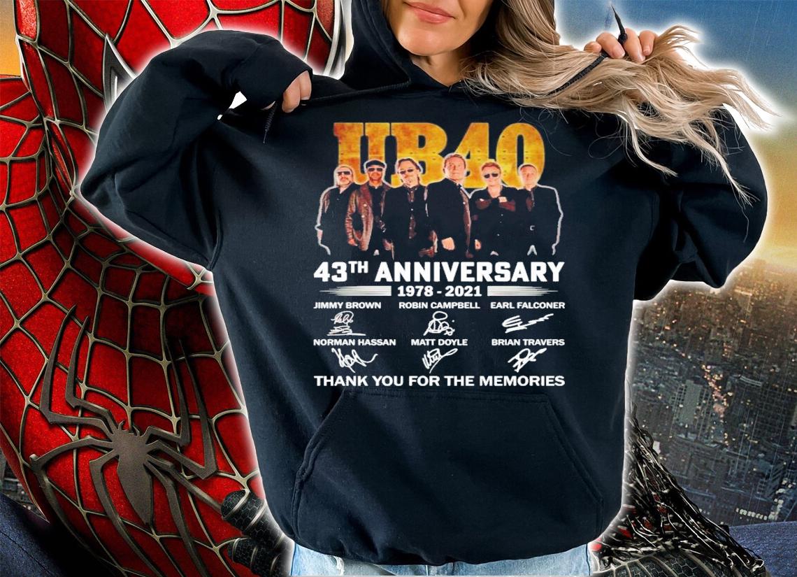 UB40 43th anniversary 1978-2021 signatures shirt t-shirt