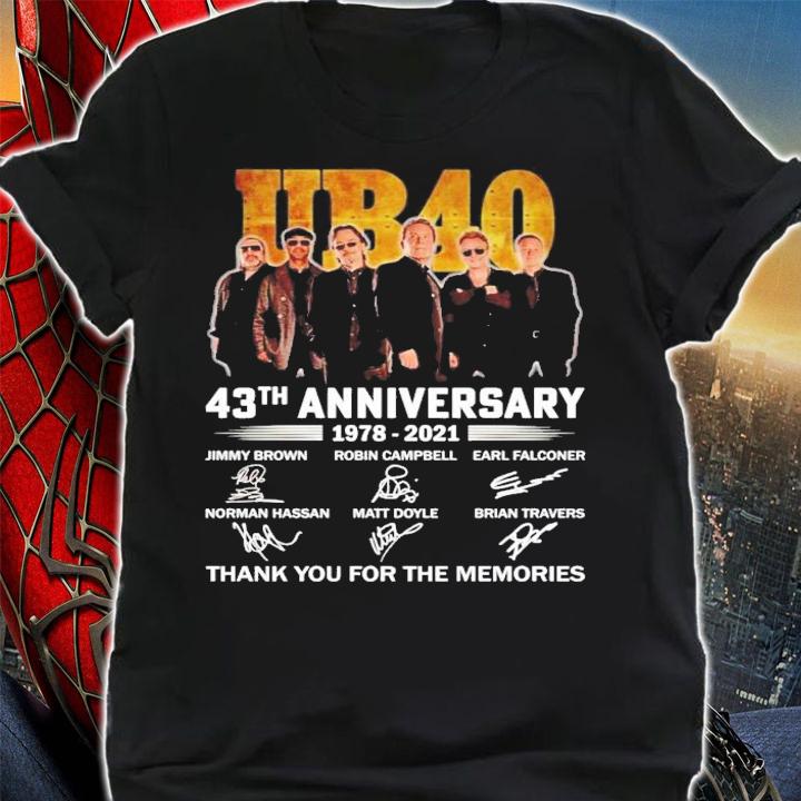 UB40 43th anniversary 1978-2021 signatures shirt t-shirt