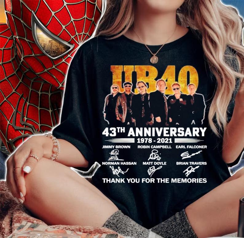 UB40 43th anniversary 1978-2021 signatures shirt t-shirt