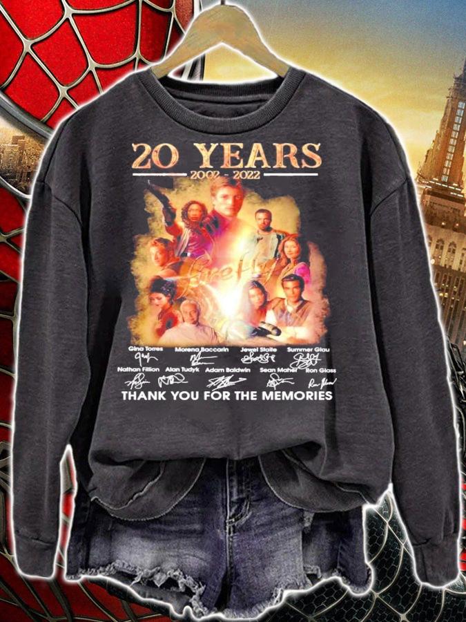 20 years 2002-2022 Firefly signatures shirt sweatshirt