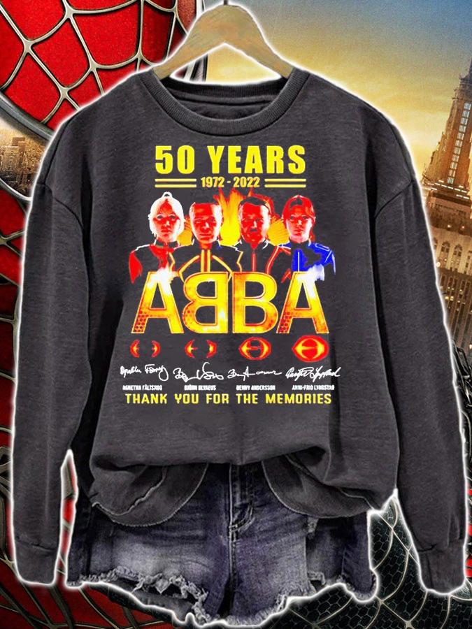 50 years 1972-2022 ABBA thank You for the memories signatures T-shirt sweatshirt