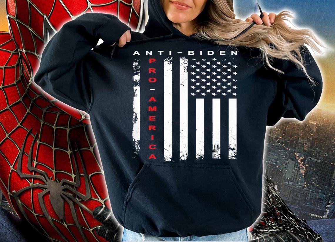 Pro America Anti Biden Flag Usa Impeach Joe Biden Anti Biden T-shirt