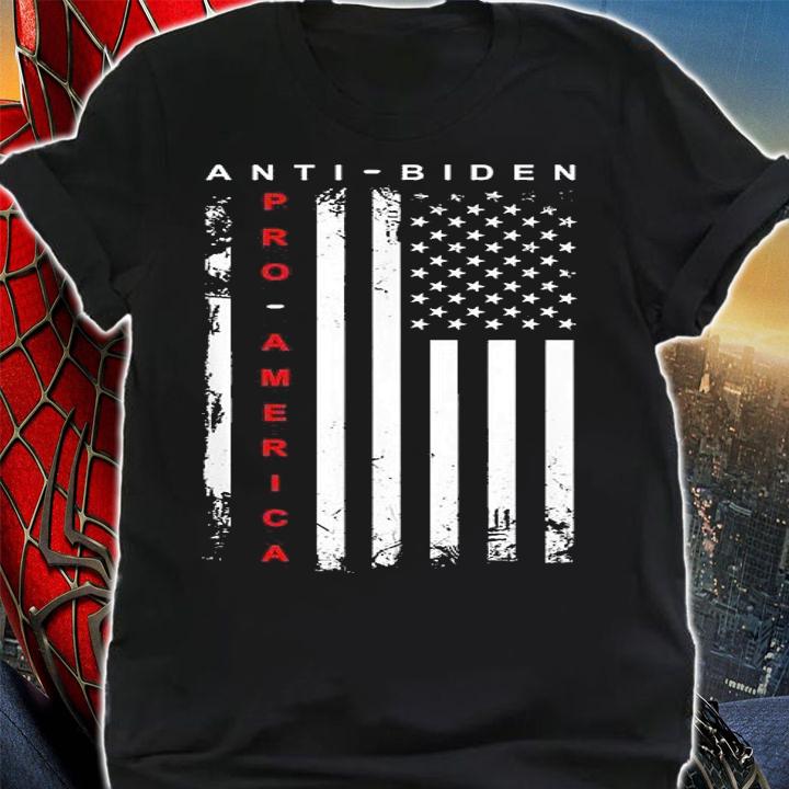Pro America Anti Biden Flag Usa Impeach Joe Biden Anti Biden T-shirt