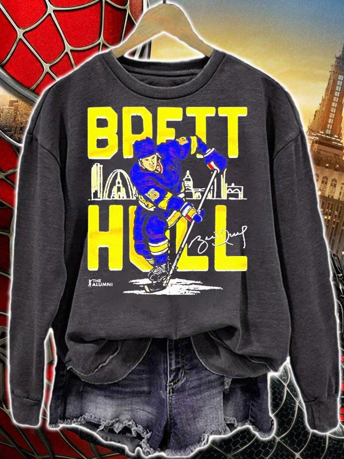 St. Louis Blues Brett Hull signature T-shirt