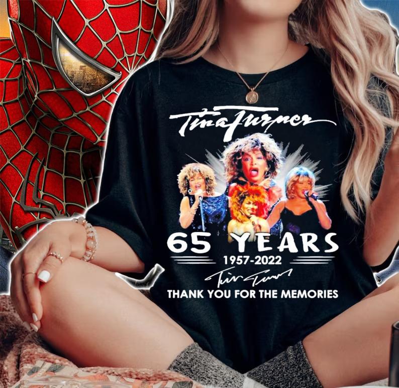 Tina Turner 65 years 1957-2022 signatures shirt woman shirt