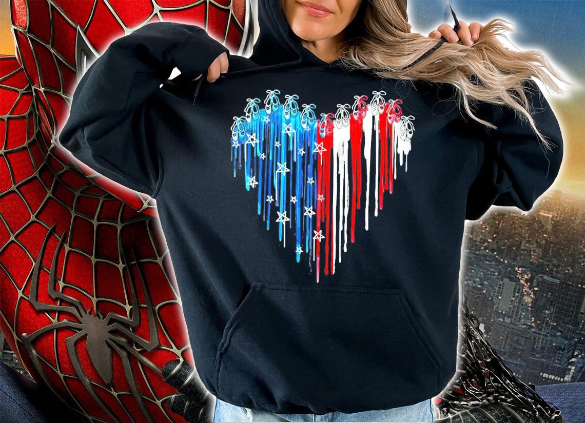 American butterfly heart shirt