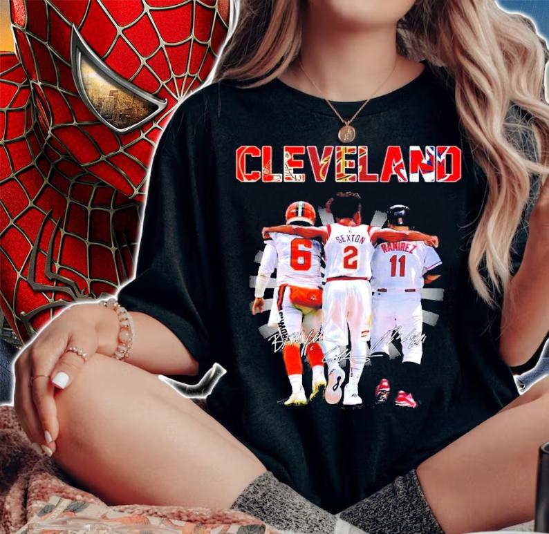 Cleveland Mayfield Sexton Ramirez signatures shirt woman shirt