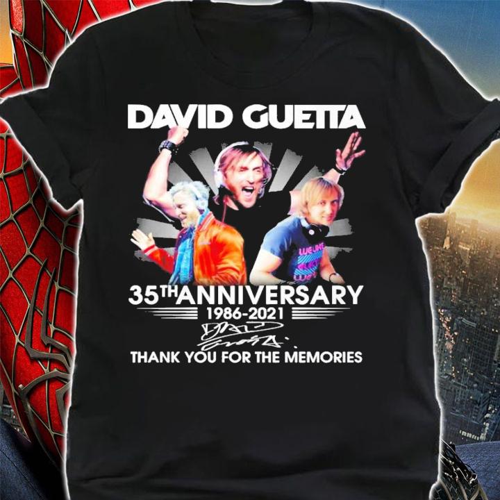David Guetta 35th anniversary 1986-2021 signature shirt