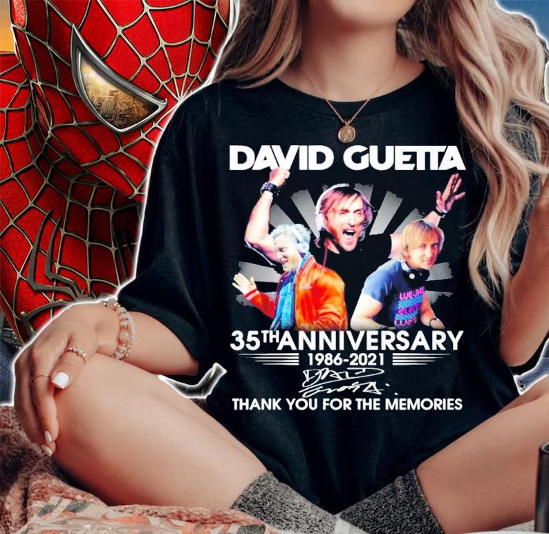 David Guetta 35th anniversary 1986-2021 signature shirt
