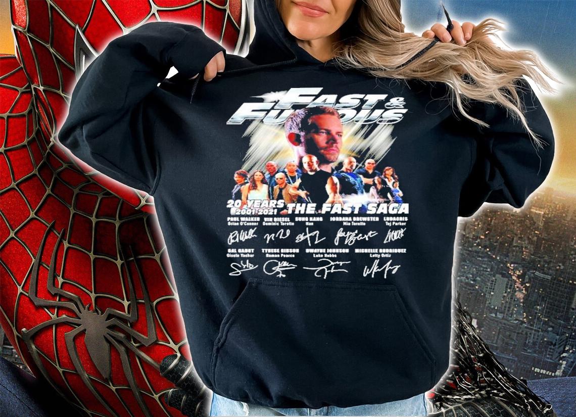 Fast and Furious 20 years 2001-2021 The Fast Saga shirt hoodie