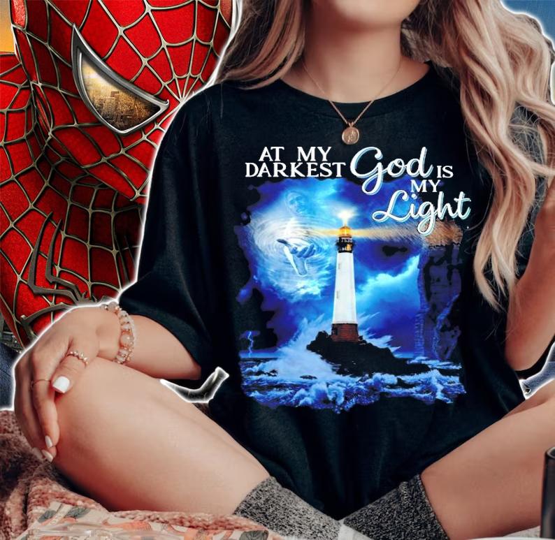 Jesus at my darkness god is my light shirt woman shirt