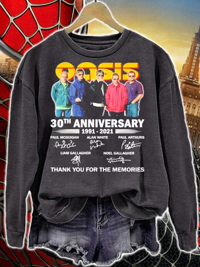 Oasis 30th anniversary 1991-2021 signatures shirt