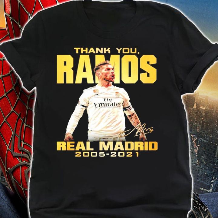 Thank You Ramos Real Madrid 2005-2021 signature shirt