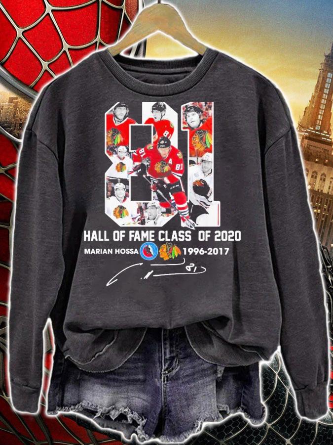 81 Hall Fame Class 2020 Marian Hossa 1996 2017 Signature t-shirt